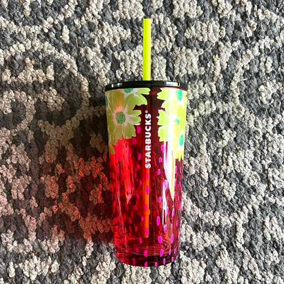 Starbucks Berry Blossoms Glass Cold Cup Tumbler - Picture 6 of 7